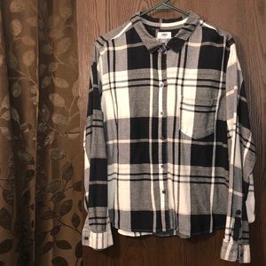 Black plaid button down